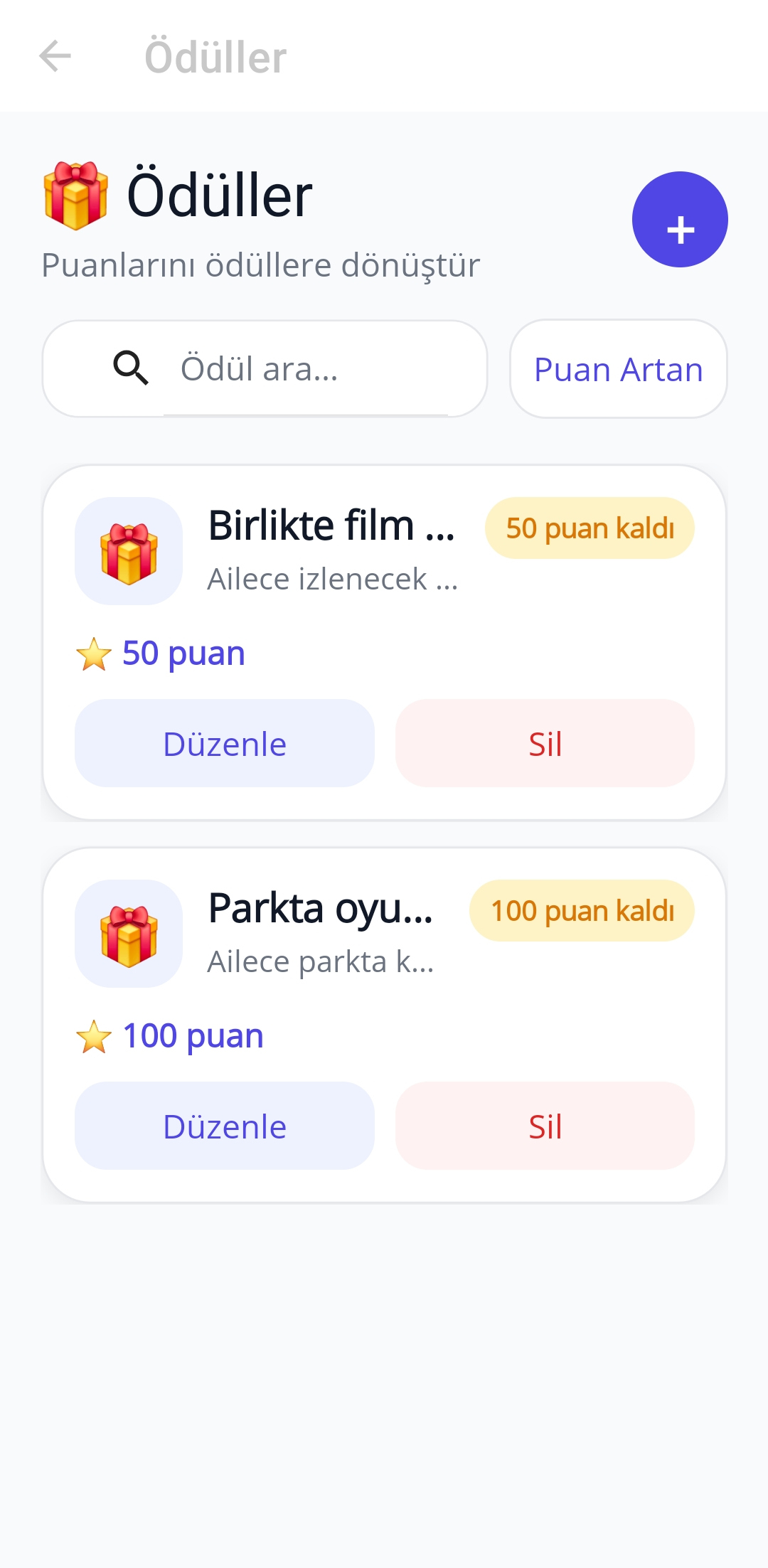 KidsPoint ödül listesinde birlikte film izleme ve parkta oyun seçenekleri